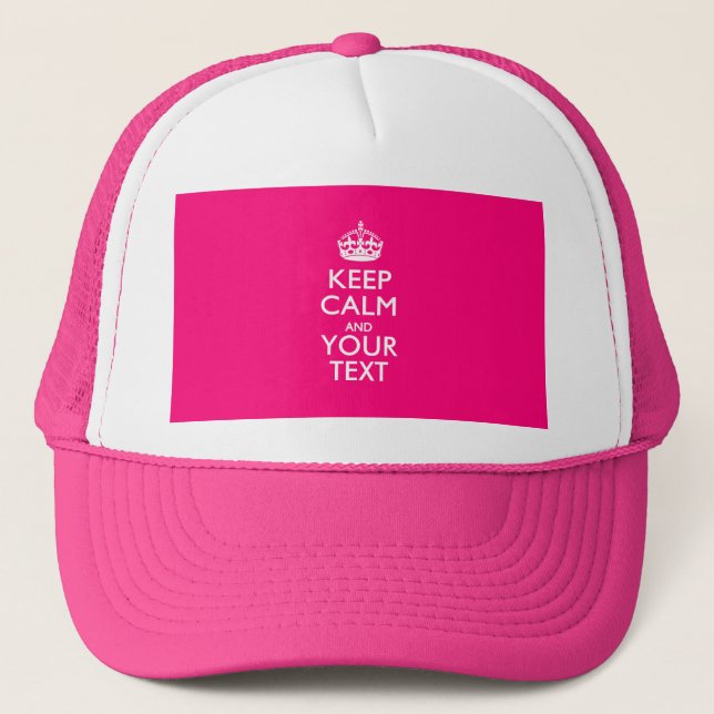 Personalised KEEP CALM AND Your Text Trucker Hat (Front)