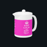 Personalised KEEP CALM AND Your Text Vibrant Pink<br><div class="desc">A personalised vibrant hot pink accent Keep Calm and Carry On style saying on a custom gift. Humourous or whimsical try on your creative words on the two editable lines of text. Remember to use CAPITAL letters for best results. Use the "Ask this Designer" link to contact us with your...</div>