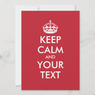 Personalised KEEP CALM and YOUR TEXT - white words