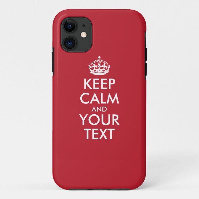 Personalised KEEP CALM and YOUR TEXT - white words Case-Mate iPhone Case (Back)