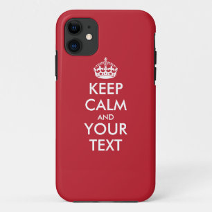 Personalised KEEP CALM and YOUR TEXT - white words Case-Mate iPhone Case