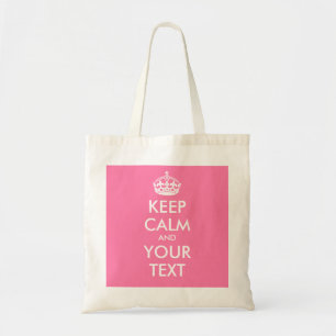 Personalised KEEP CALM and YOUR TEXT - white words Tote Bag