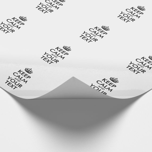 Personalised KEEP CALM and YOUR TEXT Wrapping Paper (Corner)