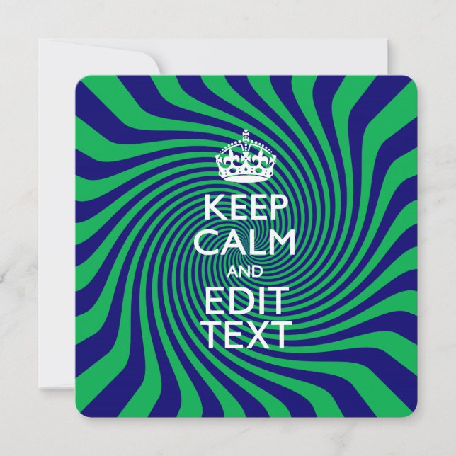 Personalised Keep Calm Blue and Green with a Twist (Front)