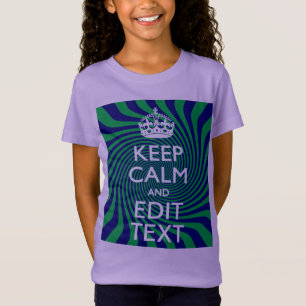 Personalised Keep Calm Blue and Green with a Twist T-Shirt