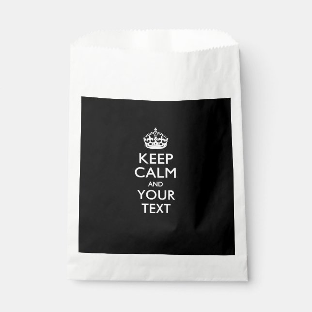 Personalised KEEP CALM Change Background Colour Favour Bags (Front)