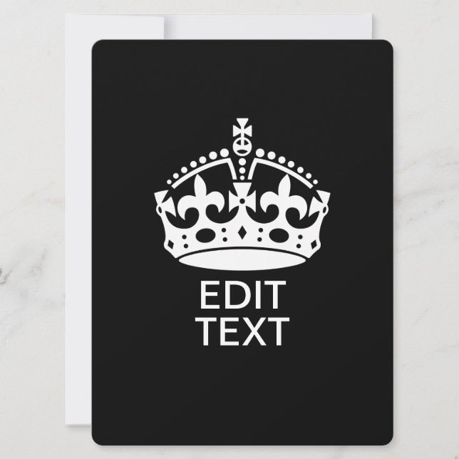Personalised KEEP CALM CROWN Edit Text (Front)