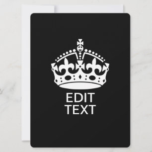 Personalised KEEP CALM CROWN Edit Text