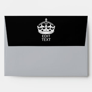 Personalised KEEP CALM CROWN Edit Text Envelope