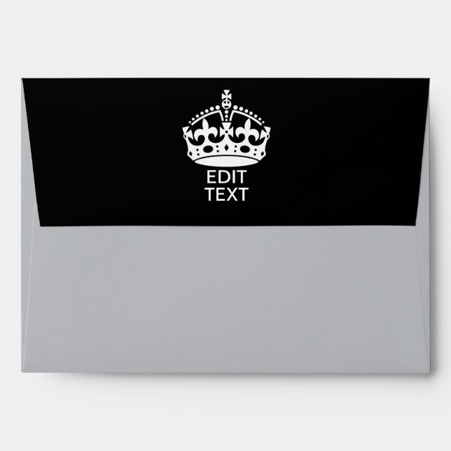 Personalised KEEP CALM CROWN Edit Text Envelope (Back (Top Flap))