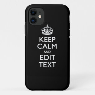 Personalised KEEP CALM Have Your Text on Black Case-Mate iPhone Case