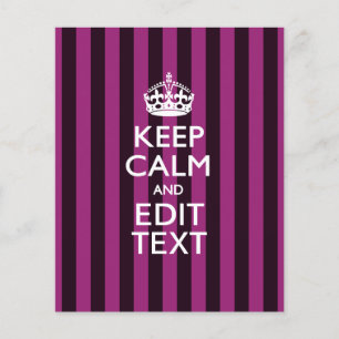 Personalised KEEP CALM Your Text Fuchsia Stripes Flyer