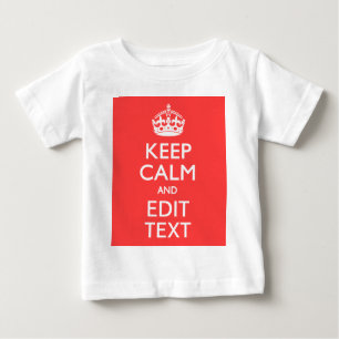 Personalised KEEP CALM Your Text in Coral Baby T-Shirt