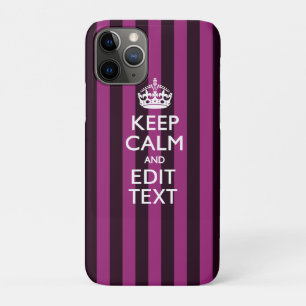 Personalised KEEP CALM Your Text on Pink Fuchsia iPhone 11 Pro Case