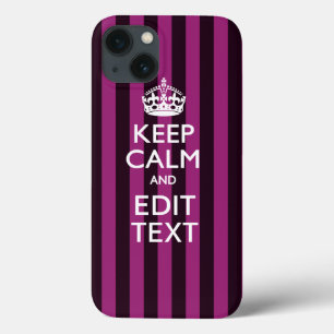 Personalised KEEP CALM Your Text on Pink Fuchsia iPhone 13 Case