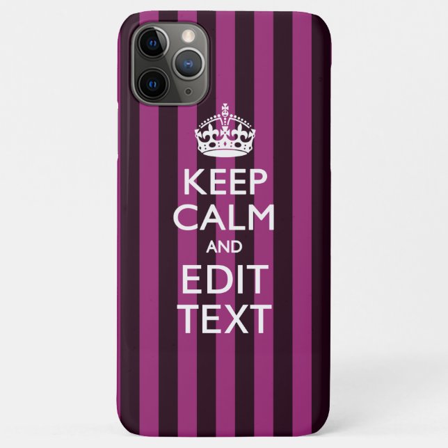 Personalised KEEP CALM Your Text on Pink Fuchsia Case-Mate iPhone Case (Back)