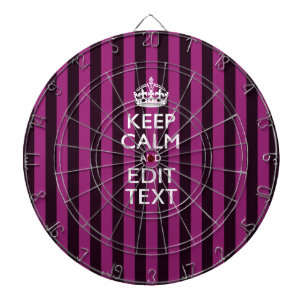 Personalised KEEP CALM Your Text on Pink Fuchsia Dartboard