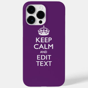 Personalised KEEP CALM Your Text on Purple Decor Case-Mate iPhone 14 Pro Max Case