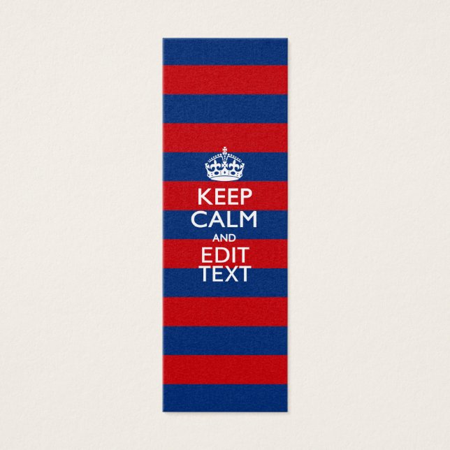 Personalised KEEP CALM Your Text on Stripes (Front)