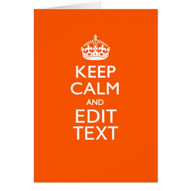 Personalised KEEP CALM Your Text Orange Accent (Front)
