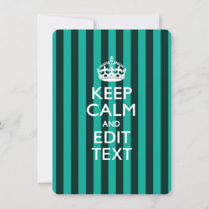 Personalised KEEP CALM Your Text Turquoise Stripes