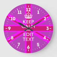 Personalised Keep Calm Your Text UK Flag Pink