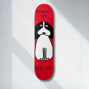 Personalised "Keep Out" Dog Room Sign Skateboard