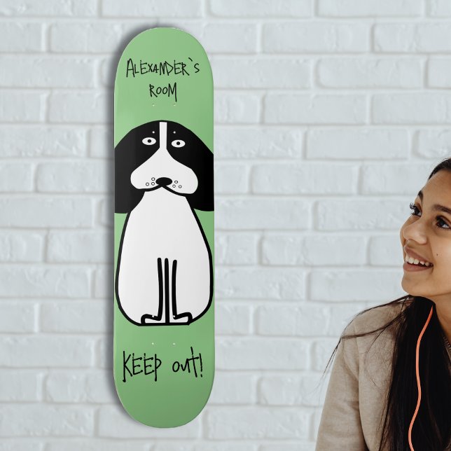 Personalised "Keep Out" Dog Room Sign Skateboard (Creator Uploaded)