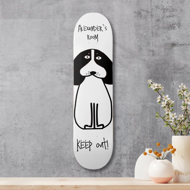 Personalised "Keep Out" Dog Room Sign Skateboard (Creator Uploaded)
