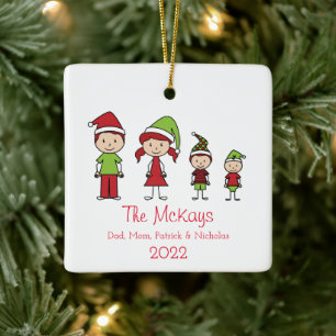 Personalised Keepsake Family Christmas Ceramic Ornament