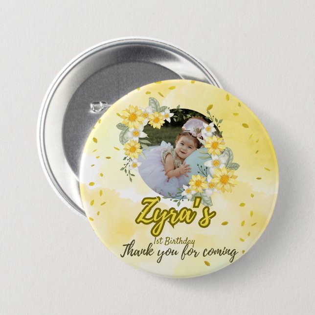 Personalised Keepsake Pin Buttons (Front & Back)