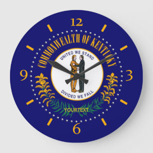 Personalised Kentucky State Flag Design on Large Clock