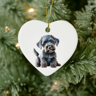 Personalised Kerry Blue Terrier Puppy Ceramic Tree Decoration