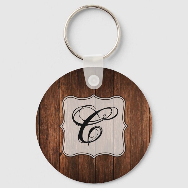Personalised Key Chain Barn Wood Country Rustic (Front)