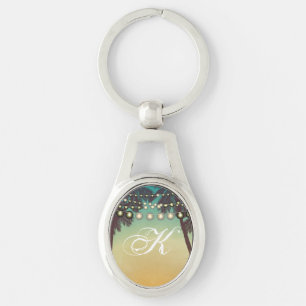 Personalised Key Chain Beach Sunset Palm Tree Stri