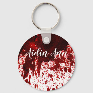 Personalised Key Chain Blood Splatter Vampire Goth