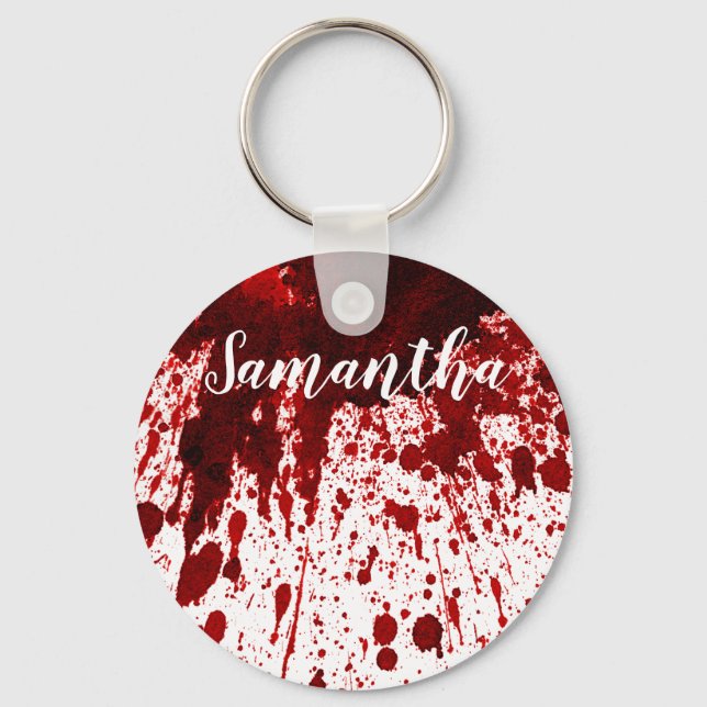 Personalised Key Chain Blood Splatter Vampire Goth (Front)
