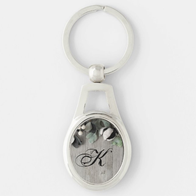 Personalised Key Chain cotton plant berries barn w (Front)