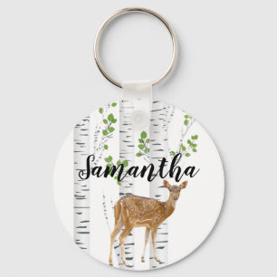 Personalised Key Chain Deer Doe Buck Woodland Hunt