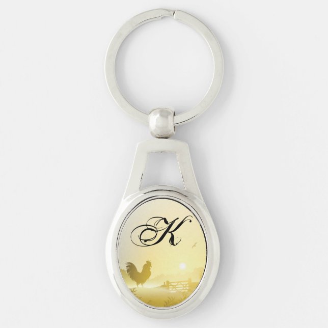Personalised Key Chain Sunny Morning Farm Country (Front)