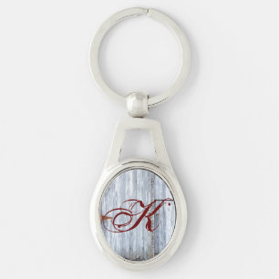 Personalised Key Chain White Wash Wood Barn Door C