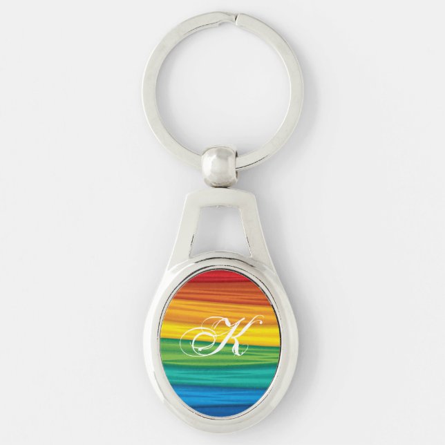 Personalised Key Chainlgbtq rainbow flag lesbian g Key Ring (Front)