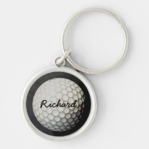 personalised keychain for golfer golf ball photo