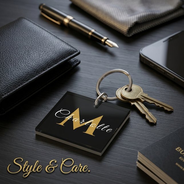 Personalised Keychain with Name & Monogram (Personalized Keychain with Name & Monogram)