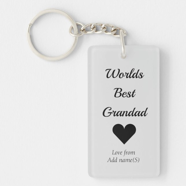 Personalised keychain worlds best grandad (Front)