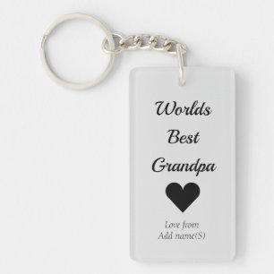 Personalised keychain worlds best grandpa