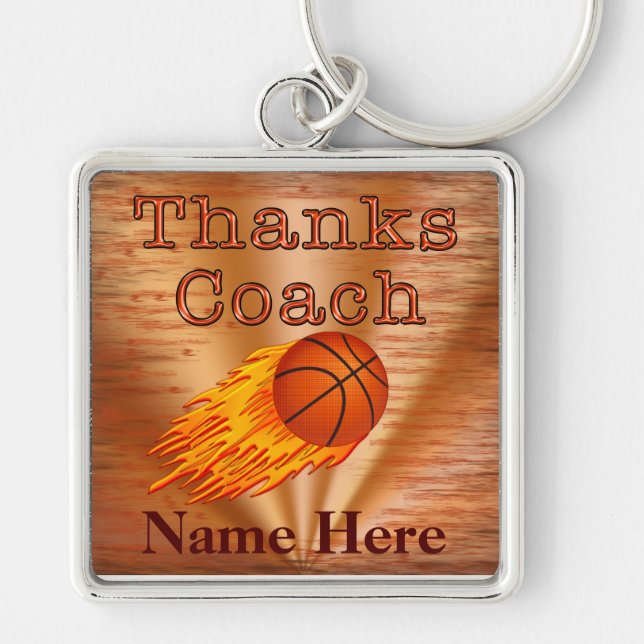 Personalised Keychains Basketball COACH Gift Ideas (Front)