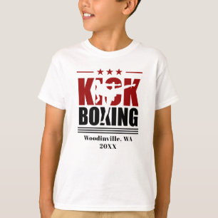 Personalised Kick Boxing Boxer Location Date Name T-Shirt