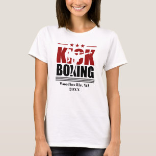 Personalised Kick Boxing Boxer Location Date Name T-Shirt