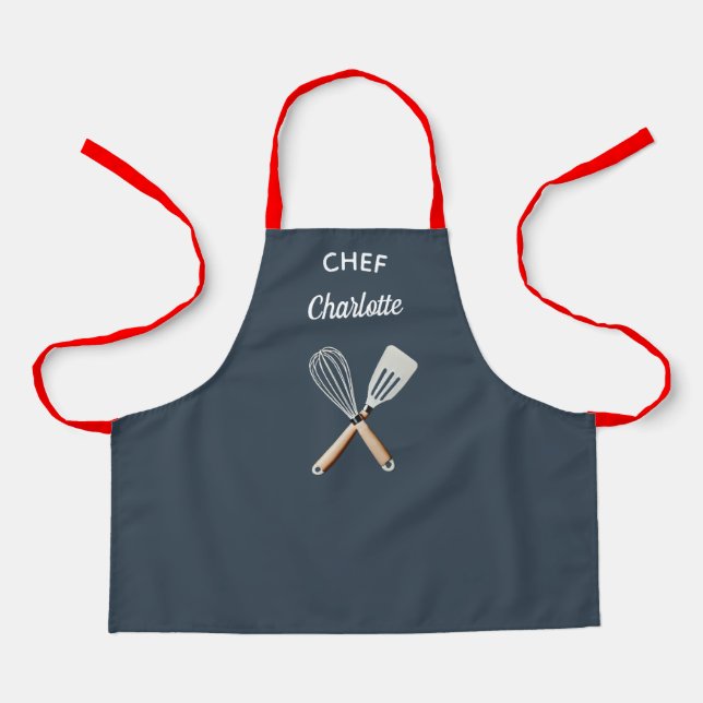 Personalised kid apron, custom name kid apron (Front)